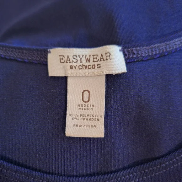 Chicos Easywear Navy Sleeveless 2 Pc Tank Pant Set Sz 0 1 Short *V - Picture 7 of 8